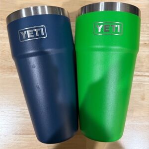 YETI Navy blue  and Canopy green Tumblers